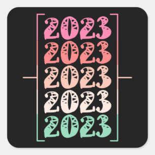 Colourful Welcome 2023 Happy New Year Square Sticker