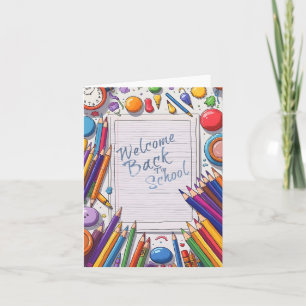 Colourful Welcome Back to School Design Card
