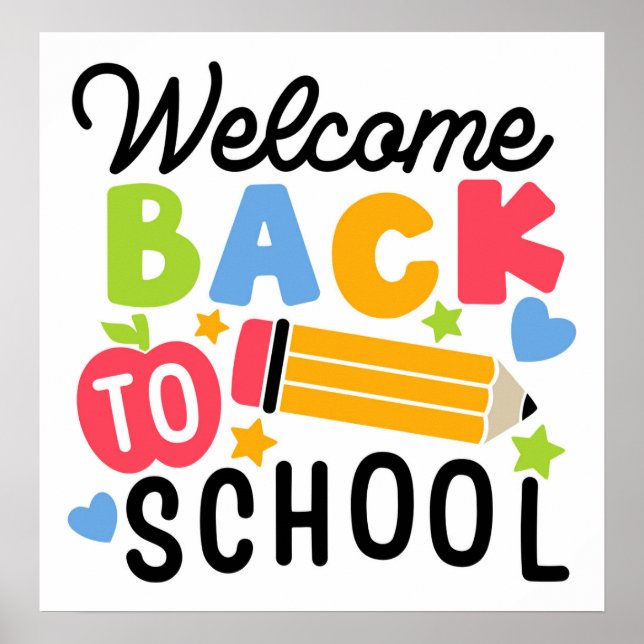 Colourful Welcome Back to School Design Poster (Front)