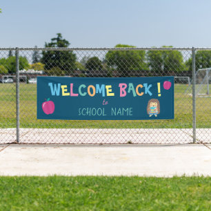 Colourful Welcome Back To School Hedgehog Banner