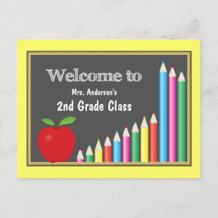 Colourful Welcome Back To School Postcard