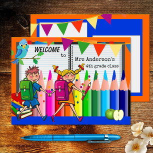 Colourful Welcome Back to School Postcard