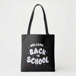 Colourful Welcome Back to School Typography Tote Bag