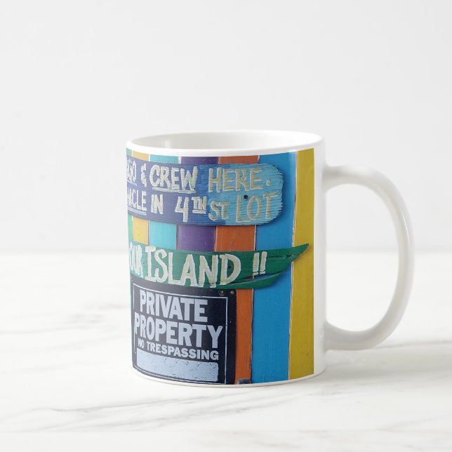 Colourful Welcome Island sign Carribean Coffee Mug (Right)