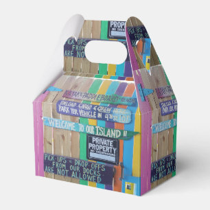 Colourful Welcome Island sign Carribean Favour Box