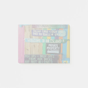 Colourful Welcome Island sign Carribean Post-it Notes