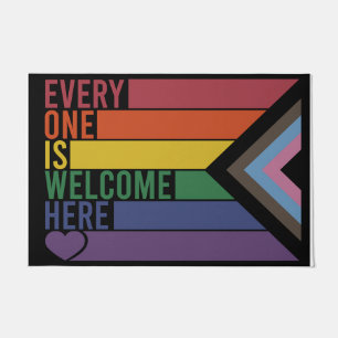 Colourful Welcome Mat, Everyone Is Welcome Here Doormat
