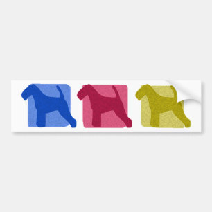 Colourful Welsh Terrier Silhouettes Bumper Sticker