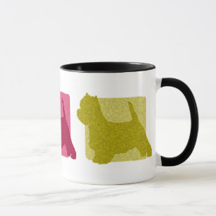 Colourful West Highland White Terrier Silhouettes Mug
