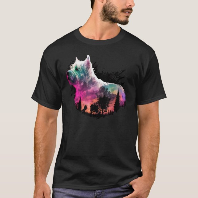 Colourful Westie Nature Highland White Terrier Ref T-Shirt (Front)
