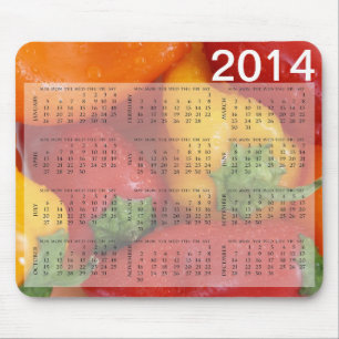 Colourful Wet Bell Peppers Calendar Mouse Pad