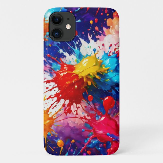 Colourful Wet Paint Splash Design Case-Mate iPhone Case (Back)