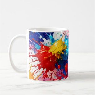 Colourful Wet Paint Splash Design Coffee Mug