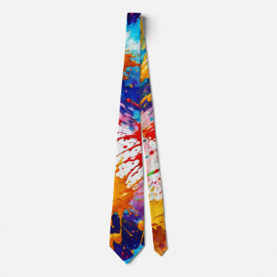 Colourful Wet Paint Splash Design Tie