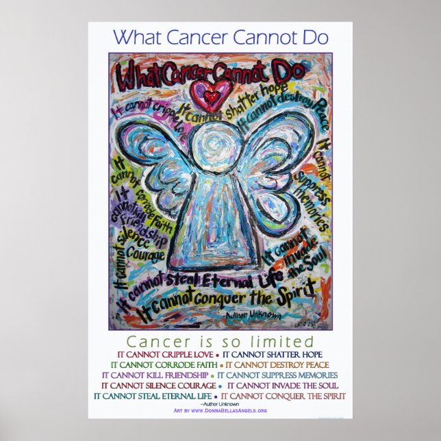 Colourful What Cancer Cannot Do Angel Poster Print (Front)