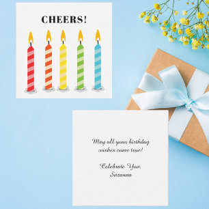 Colourful Whimsical Birthday Candles Modern Card