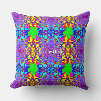 Colourful Whimsical Boho Abstract Shapes Pattern Cushion