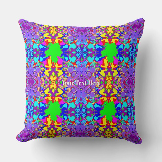Colourful Whimsical Boho Abstract Shapes Pattern Cushion (Front)