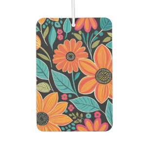 colourful whimsical boho floral car air freshener