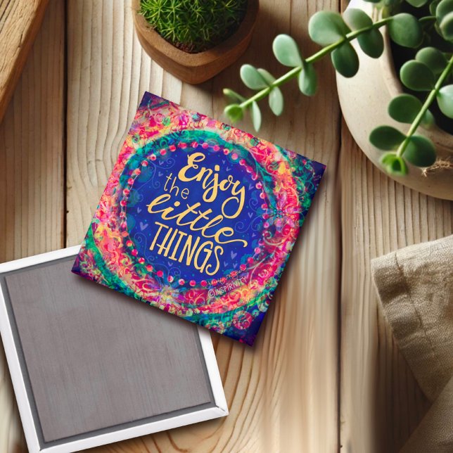 Colourful Whimsical Boho Little Things Inspirivity Magnet (Creator Uploaded)