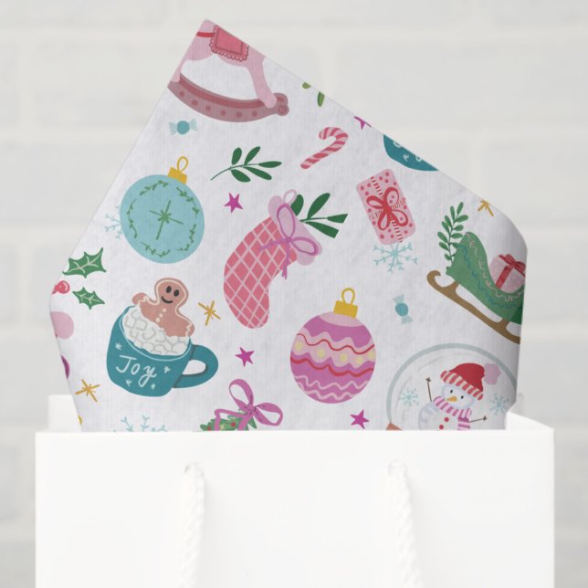 Colourful Whimsical Christmas Tissue Paper (Colorful Christmas Tissue Paper with Playful Doodles for Joyful Holiday Wrapping — by Painted Paperi)