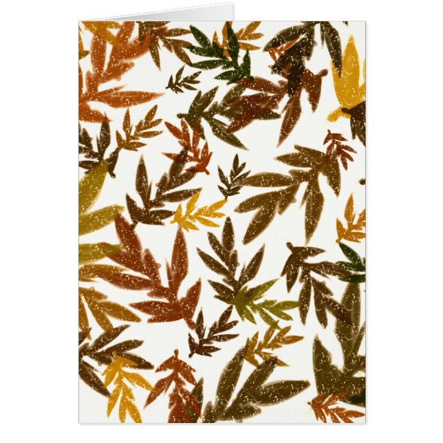 Colourful Whimsical Fall Autumn Rustic Leaves (Front)