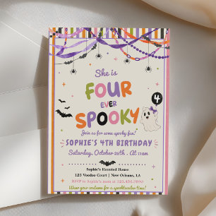 Colourful Whimsical Four Ever Spooky Halloween Invitation