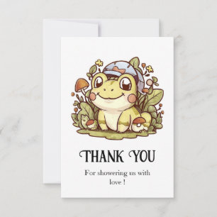 Colourful Whimsical Frog Baby Shower Thank You Card