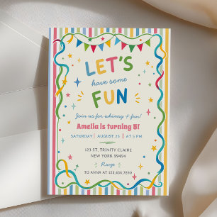 Colourful Whimsical Girl Birthday Party Invitation