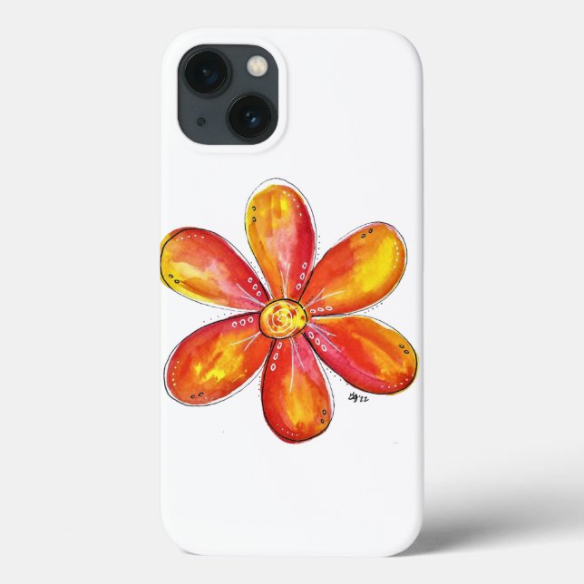 Colourful Whimsical Orange and Yellow Case-Mate iPhone Case (Back)