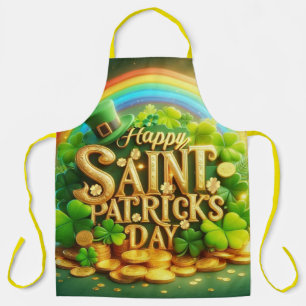 Colourful, whimsical Rainbow Saint Patrick's Day Apron