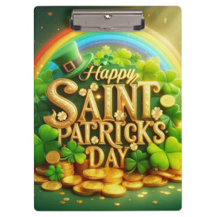 Colourful, whimsical Rainbow Saint Patrick's Day Clipboard