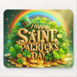 Colourful, whimsical Rainbow Saint Patrick's Day Mouse Pad