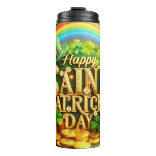 Colourful, whimsical Rainbow Saint Patrick's Day Thermal Tumbler