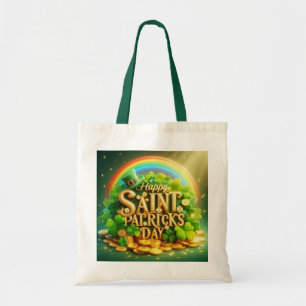 Colourful, whimsical Rainbow Saint Patrick's Day Tote Bag