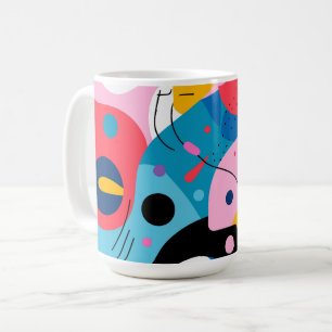 Colourful whimsical shapes modern geometric coffee mug