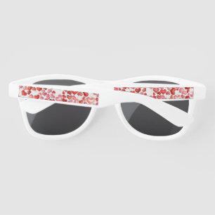 Colourful Whimsical Small Hearts Red Pink White Sunglasses