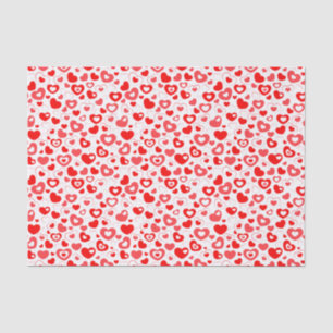 Colourful Whimsical Small Hearts Red Pink White Tissue Paper