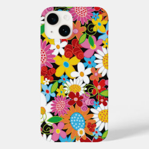 Colourful Whimsical Spring Flowers Garden Girly Case-Mate iPhone 14 Case