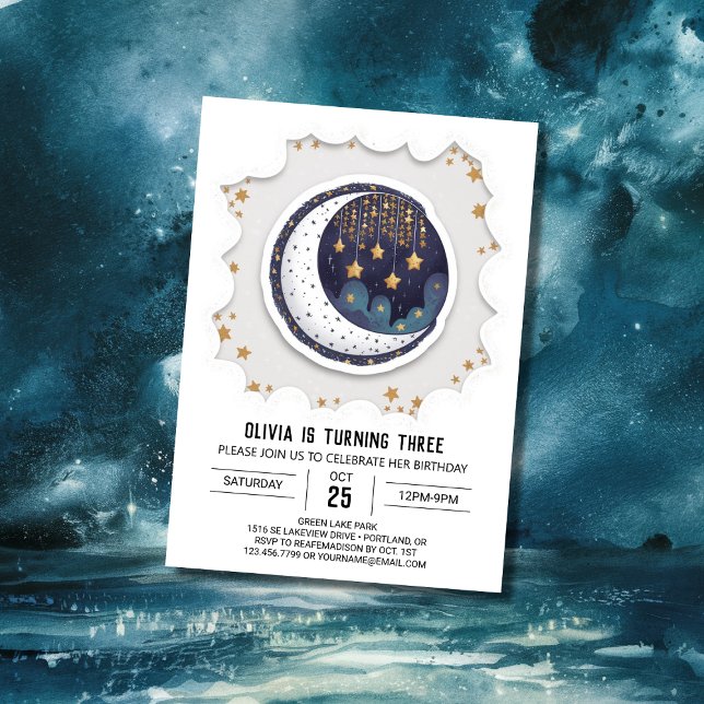 Colourful Whimsical Stars Digital Birthday Invitation (Creator Uploaded)