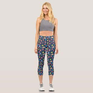 Colourful Whimsical Tree Capri Leggings