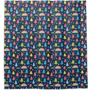 Colourful Whimsical Tree Shower Curtain
