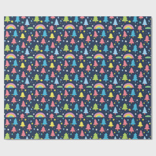 Colourful Whimsical Tree Wrapping Paper