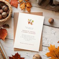 Colourful Whimsical Watercolor Acorns Fall Wedding