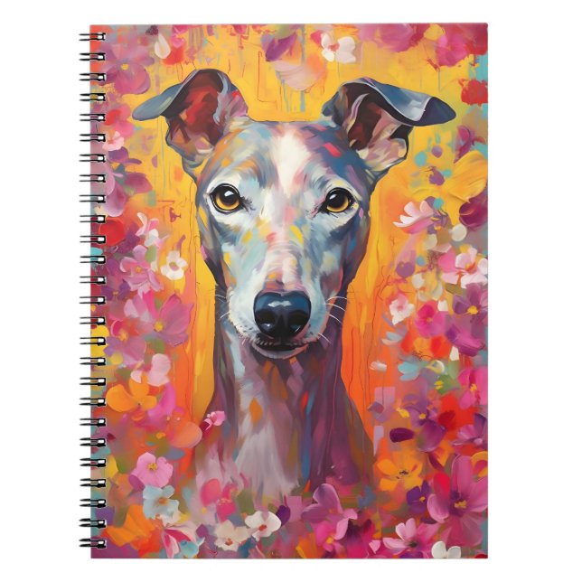 Colourful Whippet Notebook (Front)