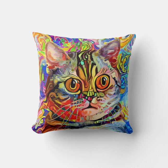 Colourful Whiskers Cushion (Front)