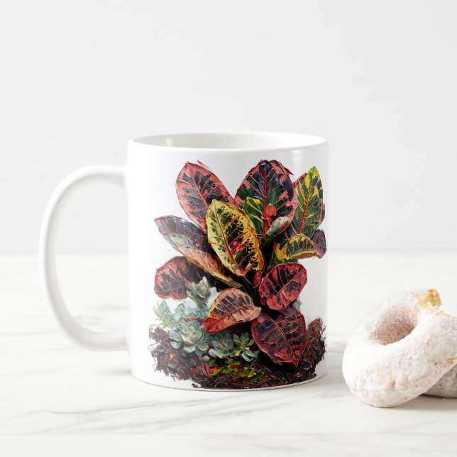 " Colourful Whispers of Green" Coffee Mug (With Donut)