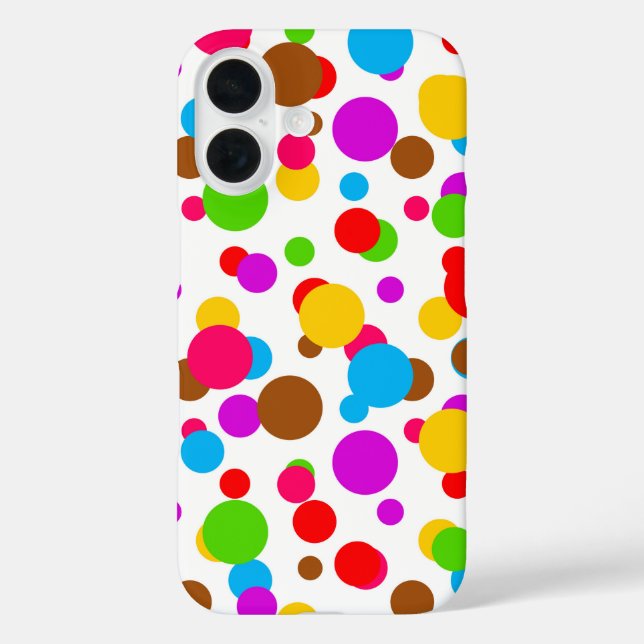 Colourful White Background Polka Dots Case-Mate iPhone Case (Back)