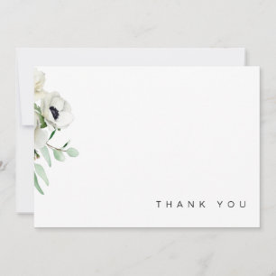 Colourful White Floral Spray Funeral Thank You Card