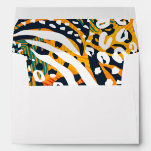 Colourful Wild Animal Print Pattern Lined Envelope